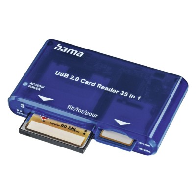Hama USB 2.0 Multi Card Reader 35 in 1, blue 55348