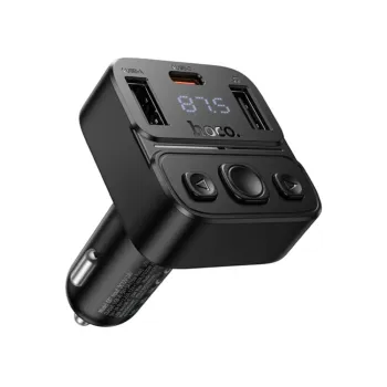 Hoco E87 Bluetooth FM Transmitter Delta 35W με 2xUSB-A και 1xUSB-C PD20W BT5.4