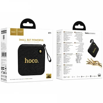 Hoco HT1 Φορητό Ηχείο Wireless Marquis v5.4 TWS 8W 1500mAh FM MicroSD USB AUX Μαύρο