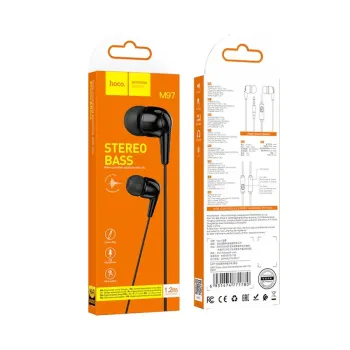 Hoco M97 Hands Free Enjoy Earphones Stereo 3.5mm με Μικρόφωνο και Πλήκτρο Λειτουργίας Μαύρα