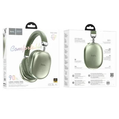 Hoco W35 Max Wireless Ακουστικά Stereo Joy V5.3 800mAh με υποδοχή Micro SD και AUX Πράσινα
