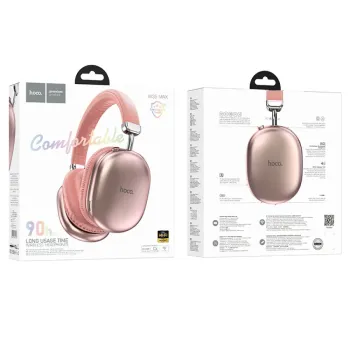 Hoco W35 Max Wireless Ακουστικά Stereo Joy V5.3 800mAh με υποδοχή Micro SD και AUX Ροζ