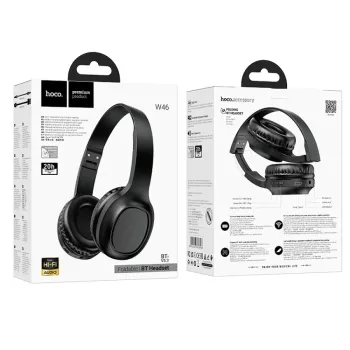 Hoco W46 Wireless Ακουστικά Stereo Charm V5.3 200mAh AUX Μαύρα