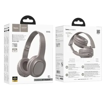 Hoco W46 Wireless Ακουστικά Stereo Charm V5.3 200mAh AUX Καφέ