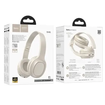 Hoco W46 Wireless Ακουστικά Stereo Charm V5.3 200mAh AUX Λευκά