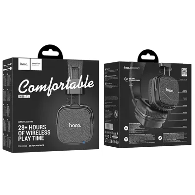 Hoco W56 Wireless Ακουστικά Stereo Earl V5.4 250mAh με AUX και Μικρόφωνο Μαύρα