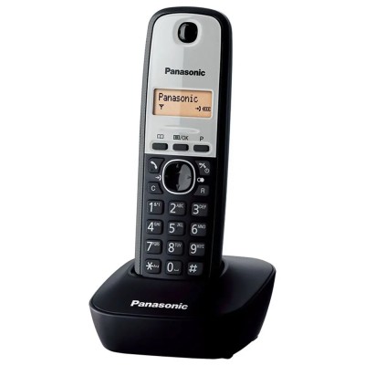 Ασύρματο Ψηφιακό Τηλέφωνο Panasonic KX-TG1611GRG Μαύρο-Ασημί με Αναγνώριση Κλήσης, Λειτουργία Αφύπνισης και Φωτιζόμενη Οθόνη