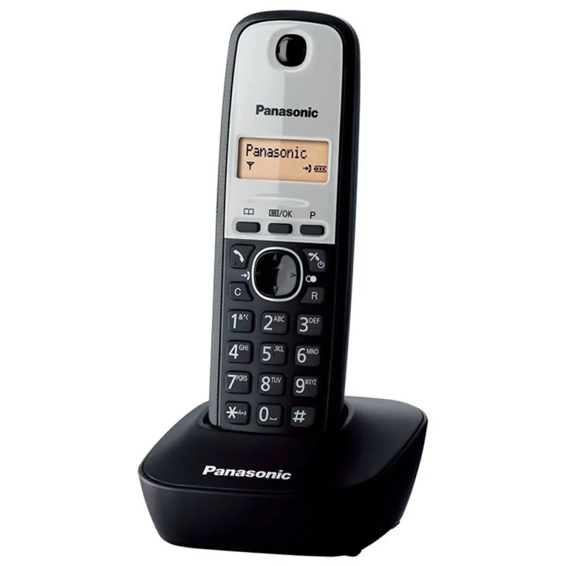 Ασύρματο Ψηφιακό Τηλέφωνο Panasonic KX-TG1611GRG Μαύρο-Ασημί με Αναγνώριση Κλήσης, Λειτουργία Αφύπνισης και Φωτιζόμενη Οθόνη
