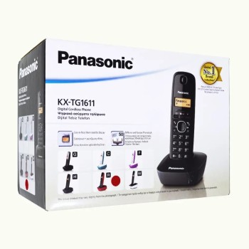 Ασύρματο Ψηφιακό Τηλέφωνο Panasonic KX-TG1611GRR Μαύρο-Κόκκινο με Αναγνώριση Κλήσης, Λειτουργία Αφύπνισης και Φωτιζόμενη Οθόνη