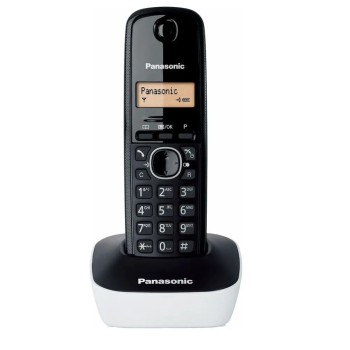 Ασύρματο Ψηφιακό Τηλέφωνο Panasonic KX-TG1611GRW Μαύρο-Λευκό με Αναγνώριση Κλήσης, Λειτουργία Αφύπνισης και Φωτιζόμενη Οθόνη