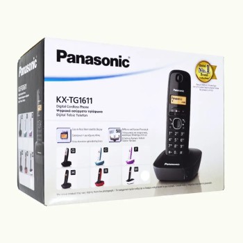 Ασύρματο Ψηφιακό Τηλέφωνο Panasonic KX-TG1611GRW Μαύρο-Λευκό με Αναγνώριση Κλήσης, Λειτουργία Αφύπνισης και Φωτιζόμενη Οθόνη