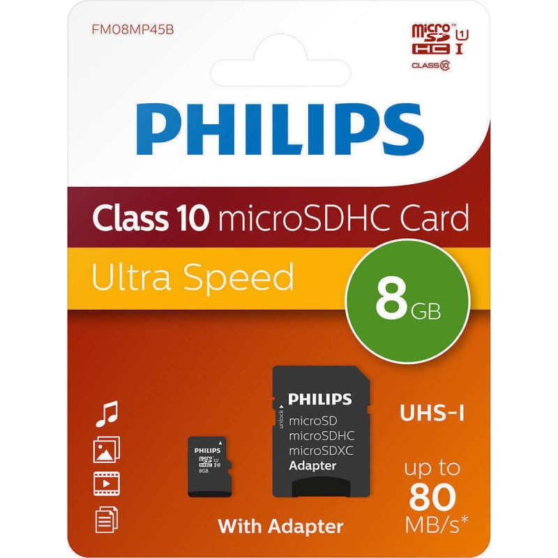Philips MicroSD+adapter class10 UHS1 8GB