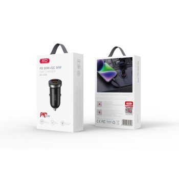XO CC56 car charger 12V 30W, USB-A + USB-C, black 