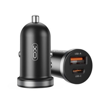 XO CC56 car charger 12V 30W, USB-A + USB-C, black 