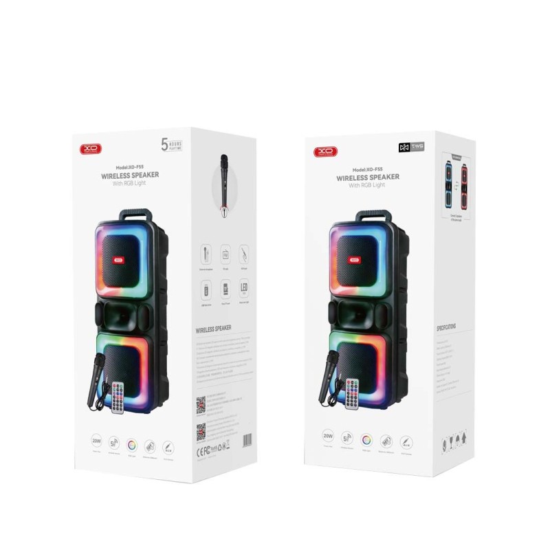 XO F55 Boat Διπλό Ηχείο Bluetooth 8' Horn RGB 20W