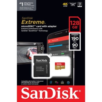 SanDisk microSDXC V30 A2 128GB Extreme 190MB/s V30 UHS-I U3
