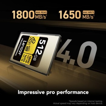 Lexar 512GB Professional GOLD CFexpress 4.0 Type A Memory Card