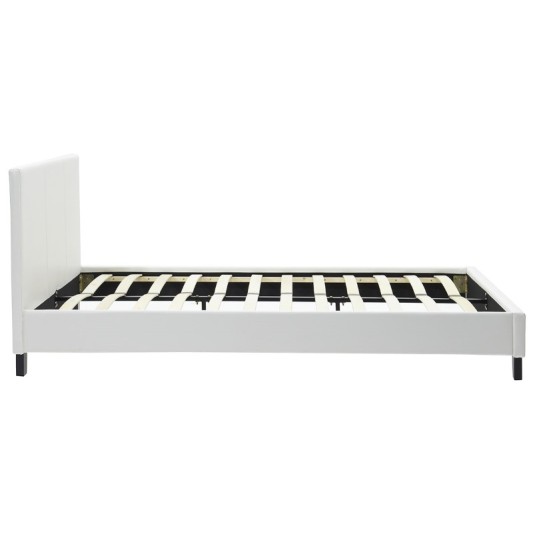 Κρεβάτι Nevil pakoworld 150x200 PU χρώμα λευκό ματ