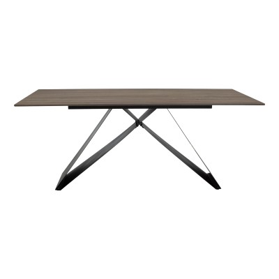 Τραπέζι Sabrina pakoworld sintered stone καρυδί-μαύρο 180x90x75εκ