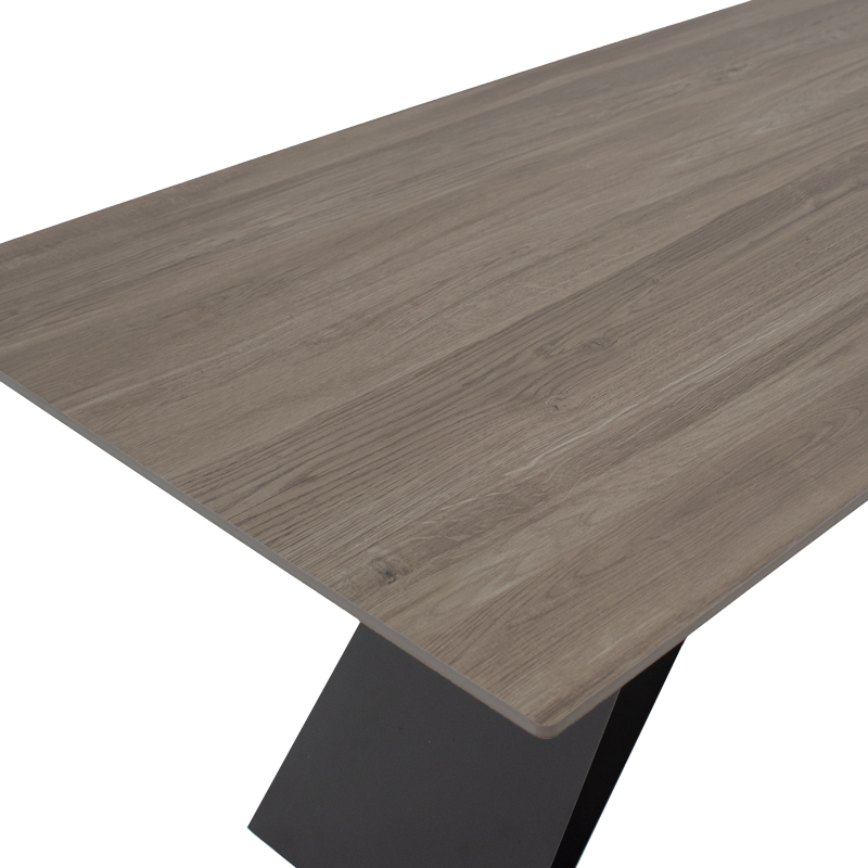 Τραπέζι Sabrina pakoworld sintered stone καρυδί-μαύρο 180x90x75εκ