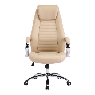 Καρέκλα γραφείου διευθυντή Sonar pakoworld μπεζ pu 61x57x120-128εκ