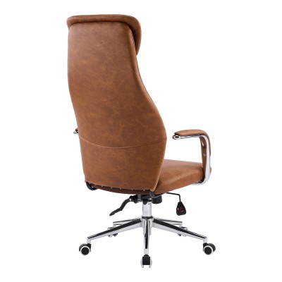 Καρέκλα γραφείου διευθυντή Ferka pakoworld καφέ pu 64x71x120-128εκ