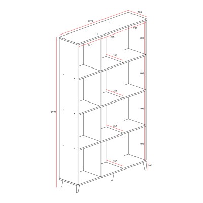 Βιβλιοθήκη FIRENZE pakoworld χρώμα sonoma 107x28,6x178εκ