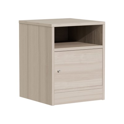 Κομοδίνο Foly pakoworld με ένα ντουλάπι γκρι oak 40x40x50εκ