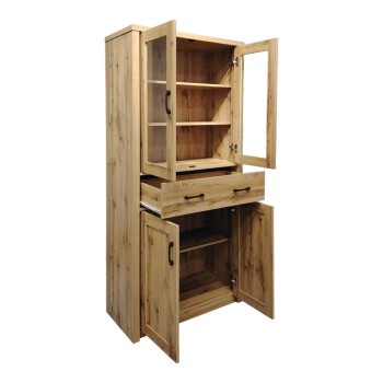 Βιτρίνα-ντουλάπα Nisso pakoworld σε oak απόχρωση 80x40x183.5εκ