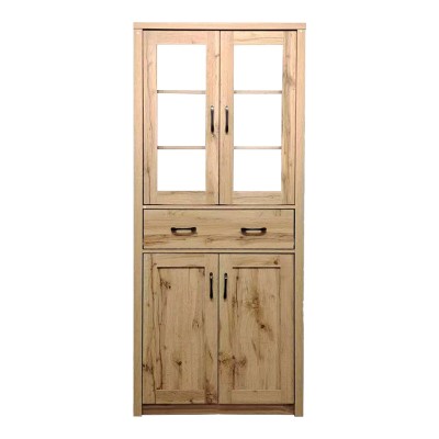 Βιτρίνα-ντουλάπα Nisso pakoworld σε oak απόχρωση 80x40x183.5εκ