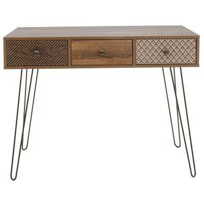 Κονσόλα Boho pakoworld καρυδί με μεταλλικά πόδια 100x50,5x74,5εκ