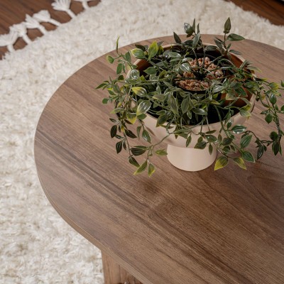 Τραπέζι σαλονιού Tabletod pakoworld σε καρυδί απόχρωση 119x60x40εκ