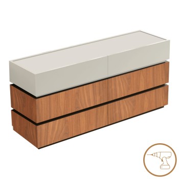 Συρταριέρα Sonlen pakoworld mdf σε καρυδί-μπεζ απόχρωση 120x40x72εκ