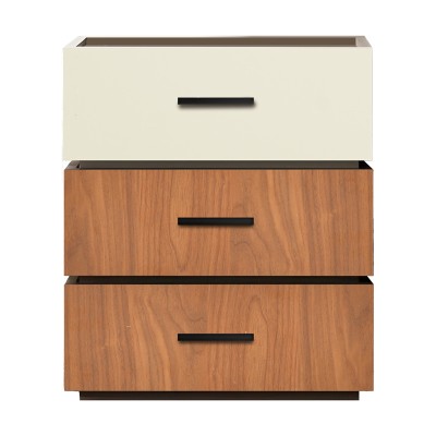 Κομοδίνο Sonlen pakoworld mdf σε καρυδί-μπεζ απόχρωση 60x40x66εκ