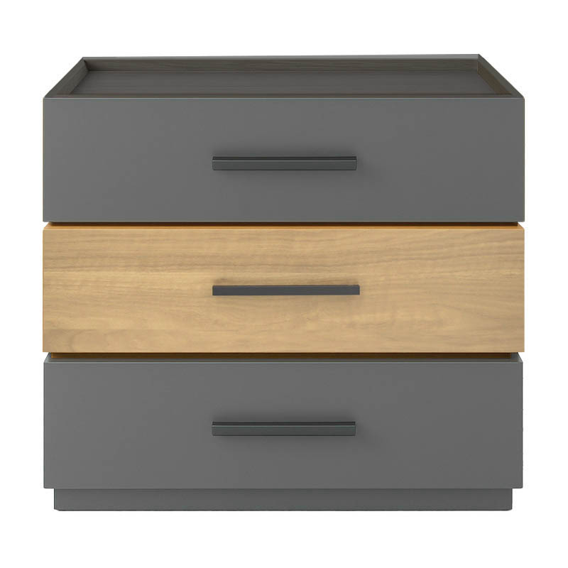 Κομοδίνο Sonlen pakoworld mdf σε sonoma-ανθρακί απόχρωση 60x40x66εκ