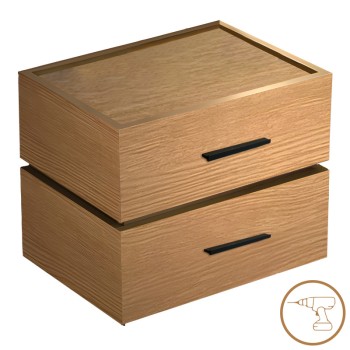 Κομοδίνο Sonlen pakoworld mdf σε oak απόχρωση 60x40x44.5εκ