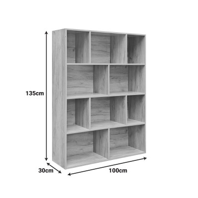 Βιβλιοθήκη Evergin pakoworld mdf σε oak απόχρωση 100x30x135εκ