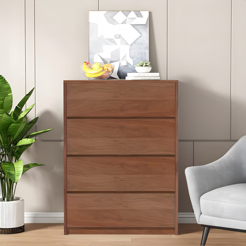 Συρταριέρα Kuanger pakoworld mdf σε καρυδί απόχρωση 80x40x89εκ