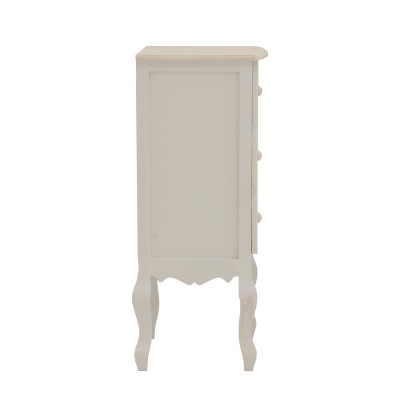 Κομοδίνο Pazlen Inart mdf σε λευκή αντικέ απόχρωση 40x34.5x82εκ