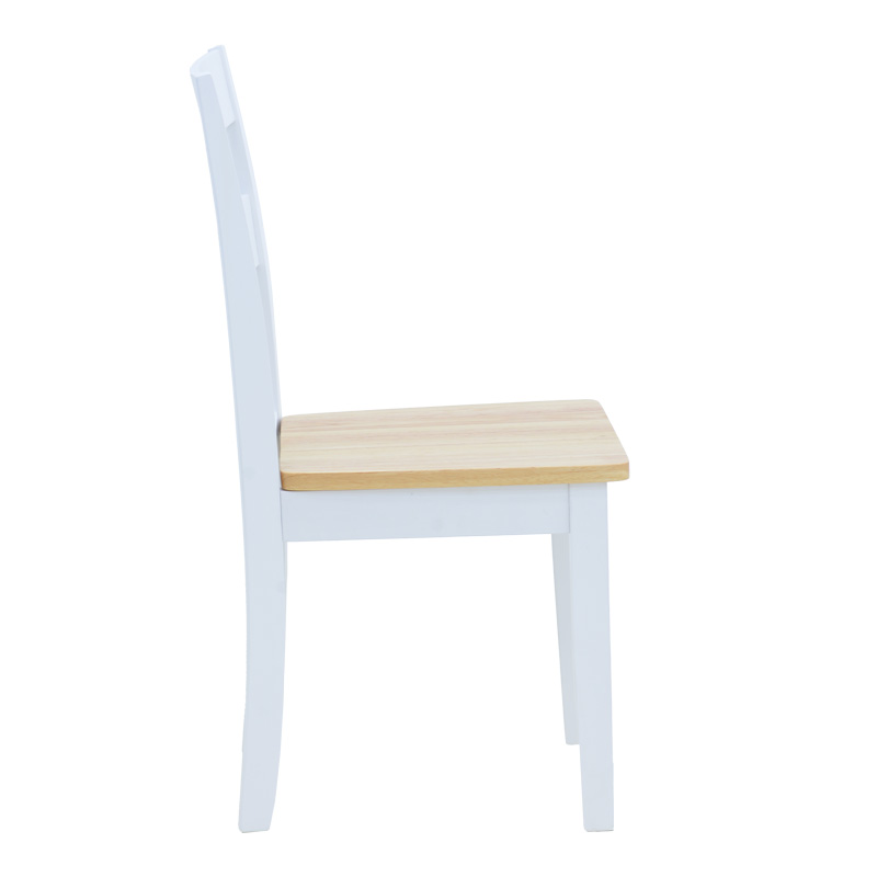 Καρέκλα York pakoworld σε λευκή-φυσική απόχρωση 39.5x47.5x89εκ | 2 τμχ