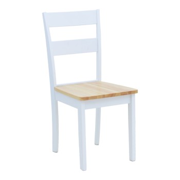 Καρέκλα York pakoworld σε λευκή-φυσική απόχρωση 39.5x47.5x89εκ | 2 τμχ