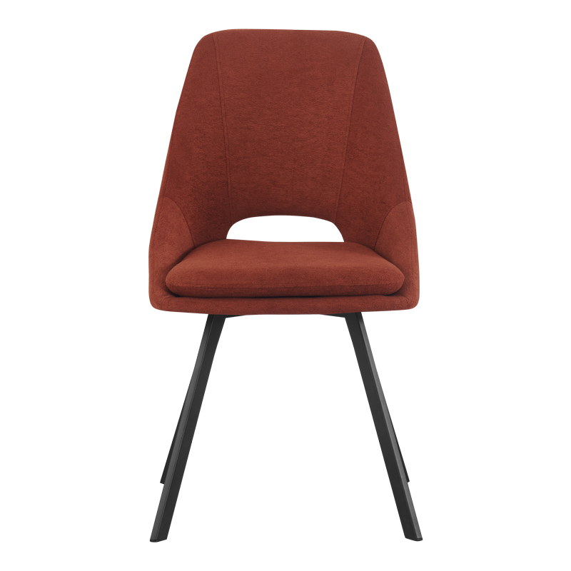 Καρέκλα Initiate pakoworld terracotta ύφασμα-πόδι μαύρο μέταλλο 48x57x85εκ | 2 τμχ