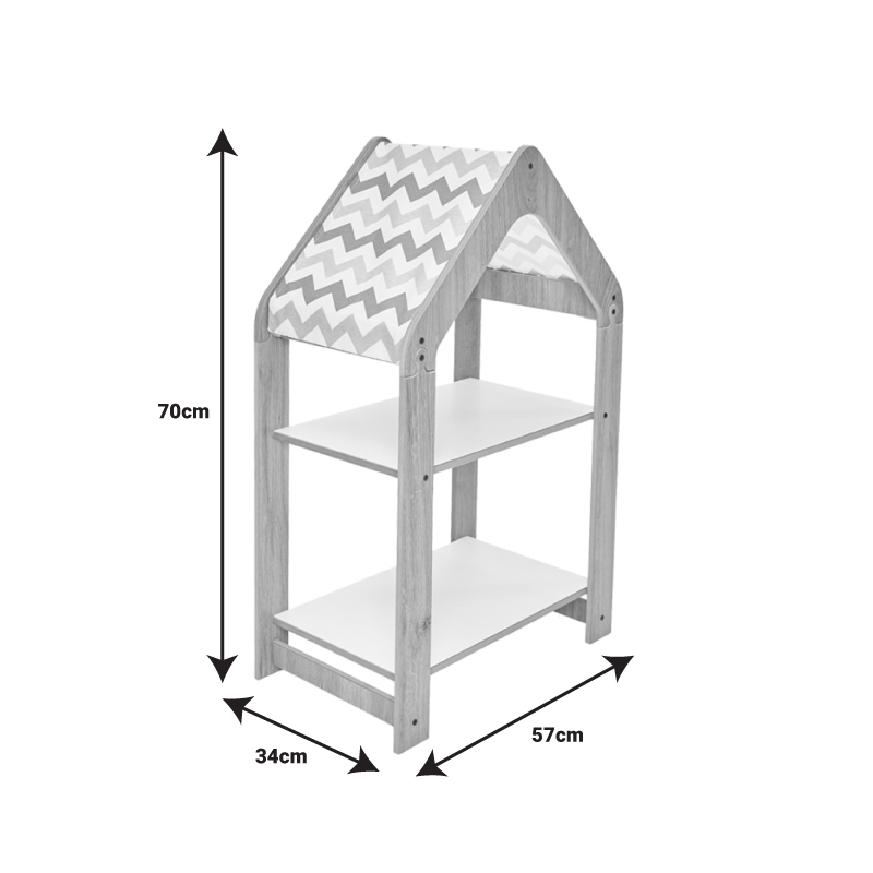 Ραφιέρα τ. Montessori Zoilen pakoworld φυσικό-λευκό-μπλε mdf 50x30x80εκ
