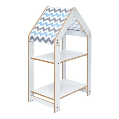 Ραφιέρα τ. Montessori Zoilen pakoworld λευκό-μπλε mdf 50x30x80εκ
