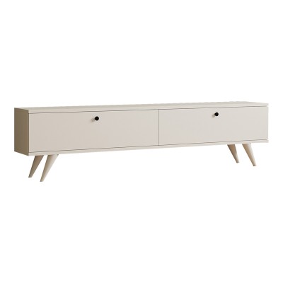 Έπιπλο τηλεόρασης Jate pakoworld σε λευκή απόχρωση 160x25x40εκ