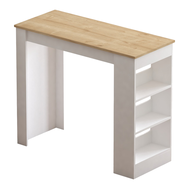 Τραπέζι μπαρ Riff pakoworld λευκό-sonoma 120x50x100εκ