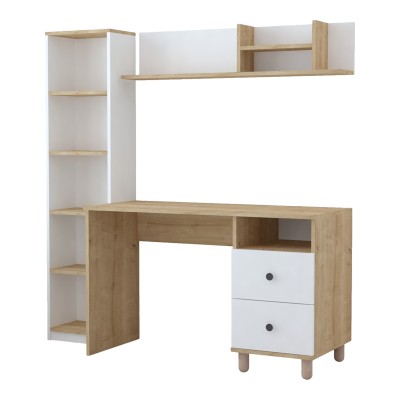 Σύνθεση γραφείου Kontor pakoworld sonoma-λευκό 160x50x162εκ