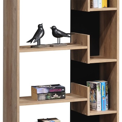 Βιβλιοθήκη Naya pakoworld sonoma-ανθρακί 72x30x182.5εκ