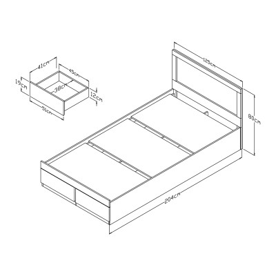 Κρεβάτι OLYMPUS pakoworld σε χρώμα castillo-toro 120x200εκ