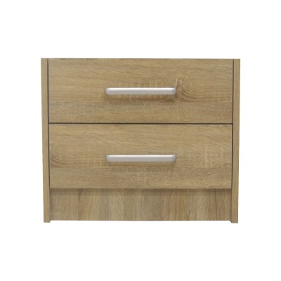 Κομοδίνο OLYMPUS pakoworld με 2 συρτάρια σε sonoma απόχρωση 47.5x40.5x40.5εκ